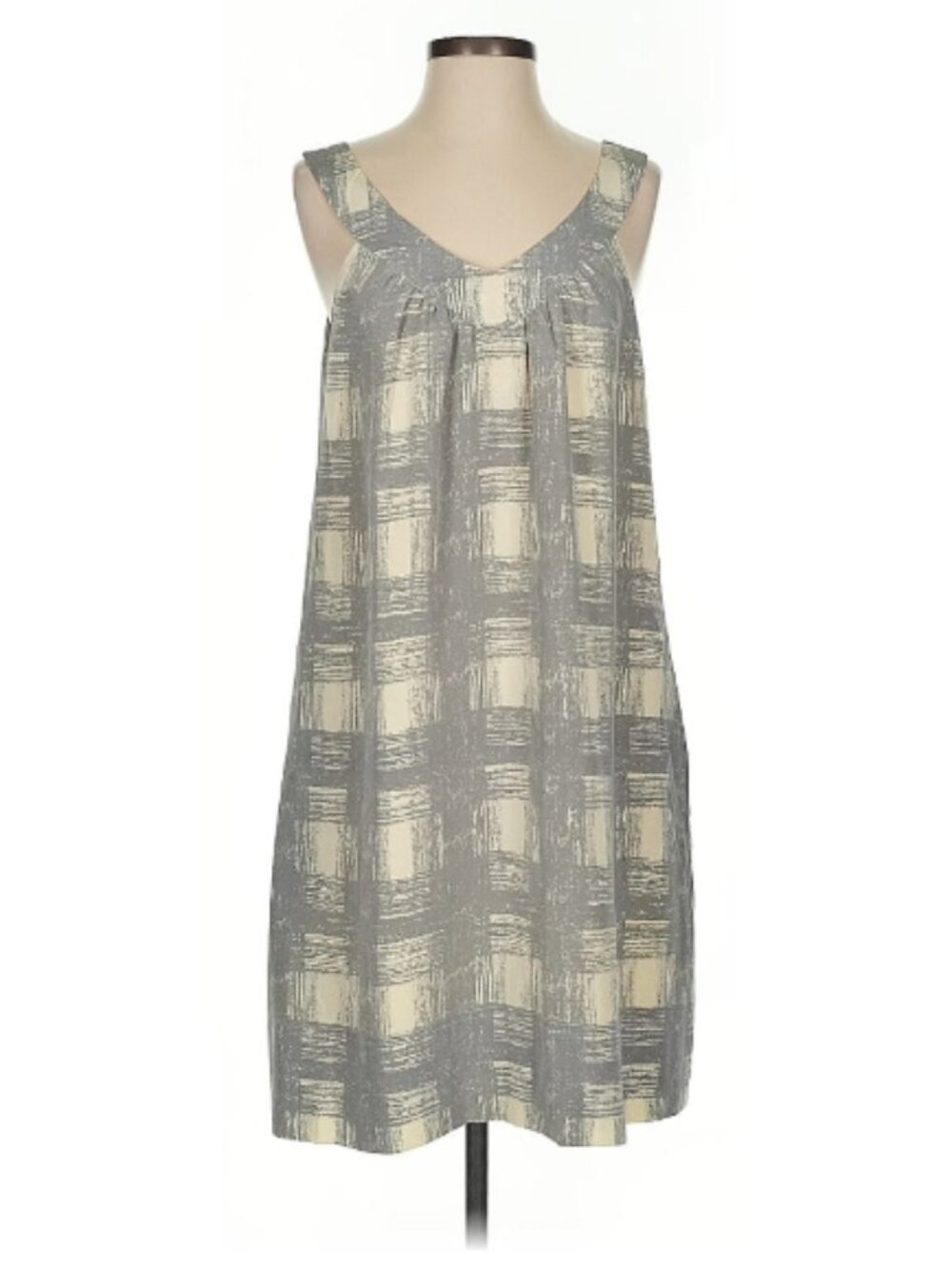 Marc by Marc Jacobs Silk Shift Dress, Pockets, Gray and White, Fully Lined, S